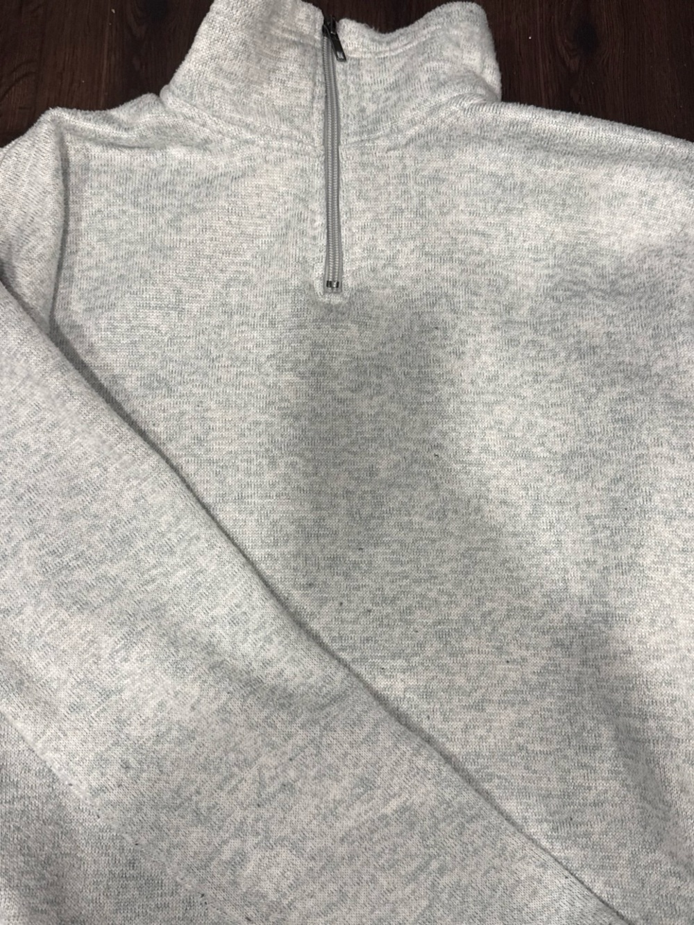 Men's Heather Light Gray Half-Zip Sweater